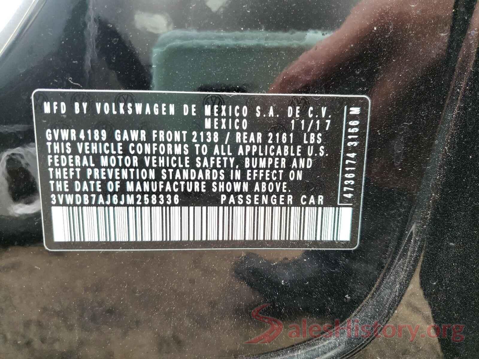 3VWDB7AJ6JM258336 2018 VOLKSWAGEN JETTA