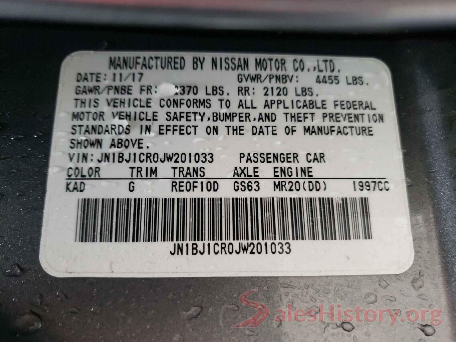 JN1BJ1CR0JW201033 2018 NISSAN ROGUE