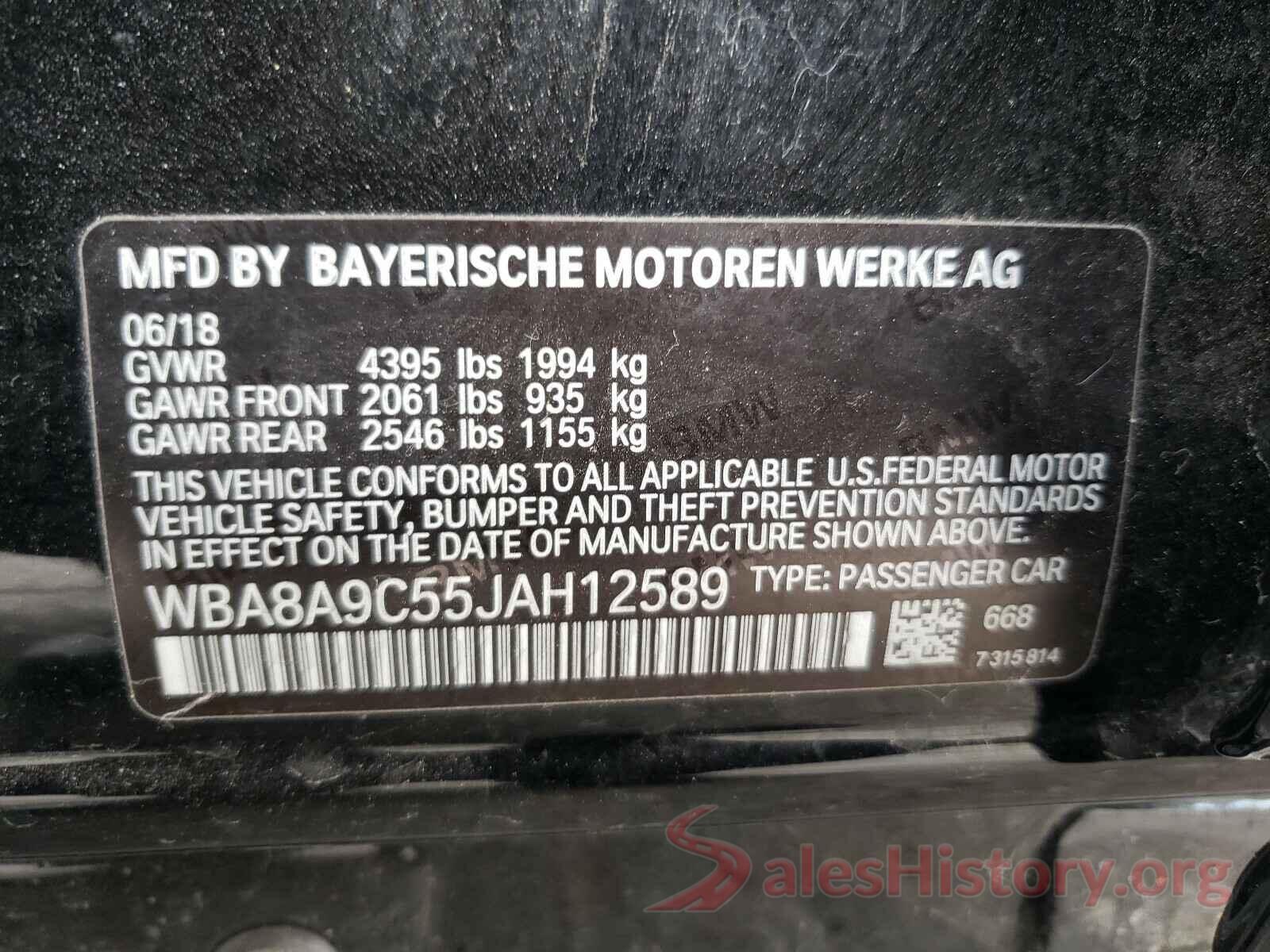 WBA8A9C55JAH12589 2018 BMW 3 SERIES