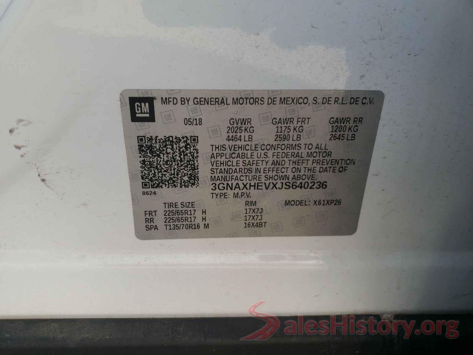 3GNAXHEVXJS640236 2018 CHEVROLET EQUINOX