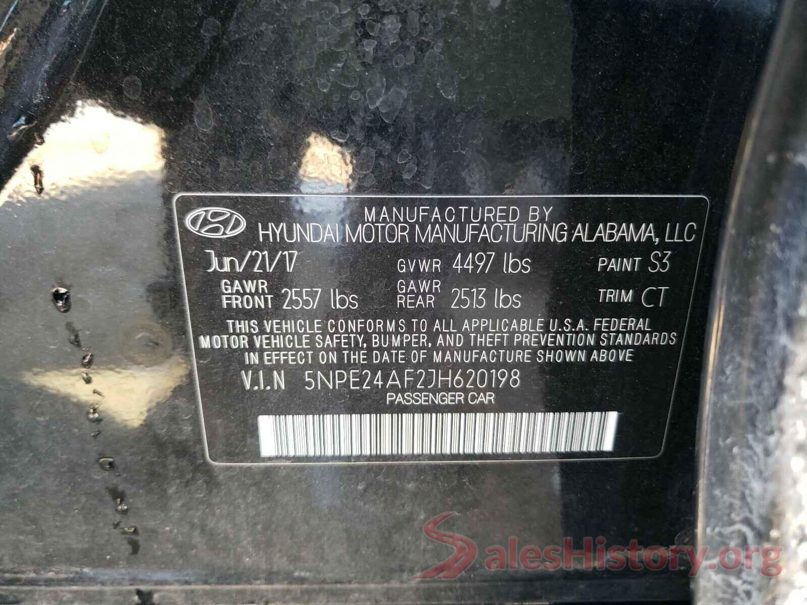 5NPE24AF2JH620198 2018 HYUNDAI SONATA