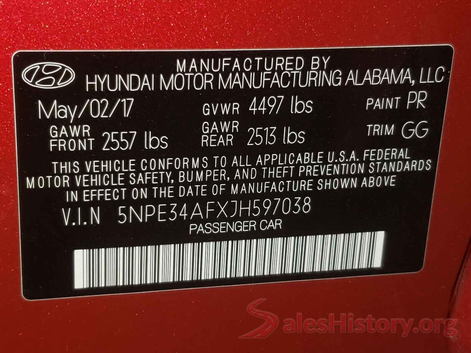 5NPE34AFXJH597038 2018 HYUNDAI SONATA