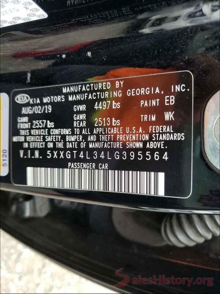 5XXGT4L34LG395564 2020 KIA OPTIMA