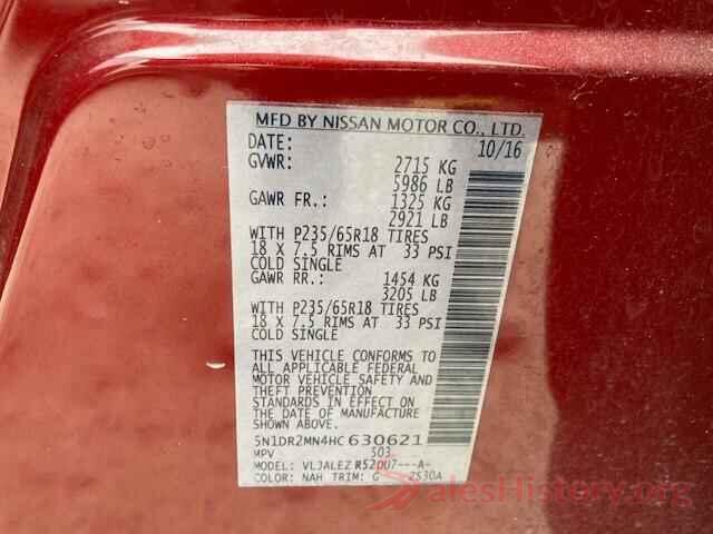 5N1DR2MN4HC630621 2017 NISSAN PATHFINDER