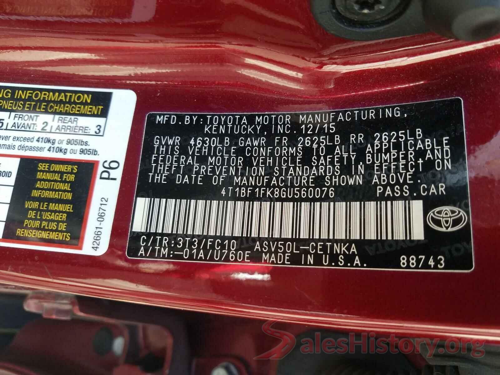 4T1BF1FK8GU560076 2016 TOYOTA CAMRY