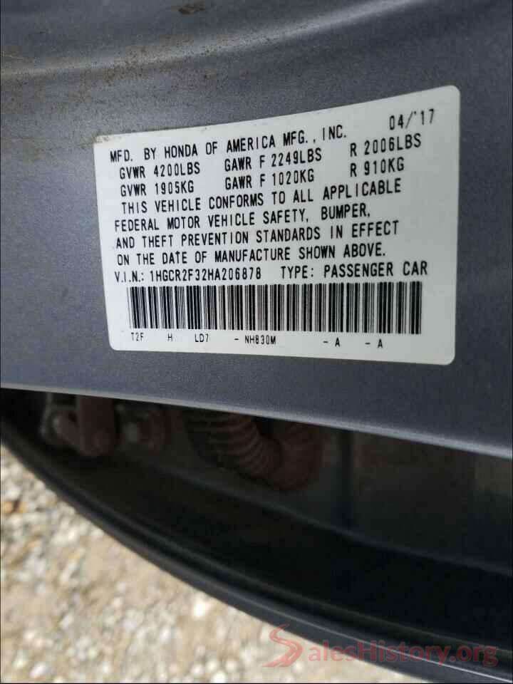 1HGCR2F32HA206878 2017 HONDA ACCORD