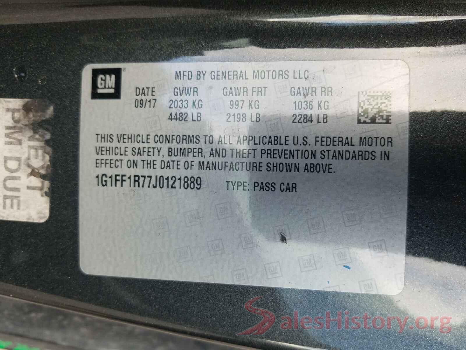 1G1FF1R77J0121889 2018 CHEVROLET CAMARO