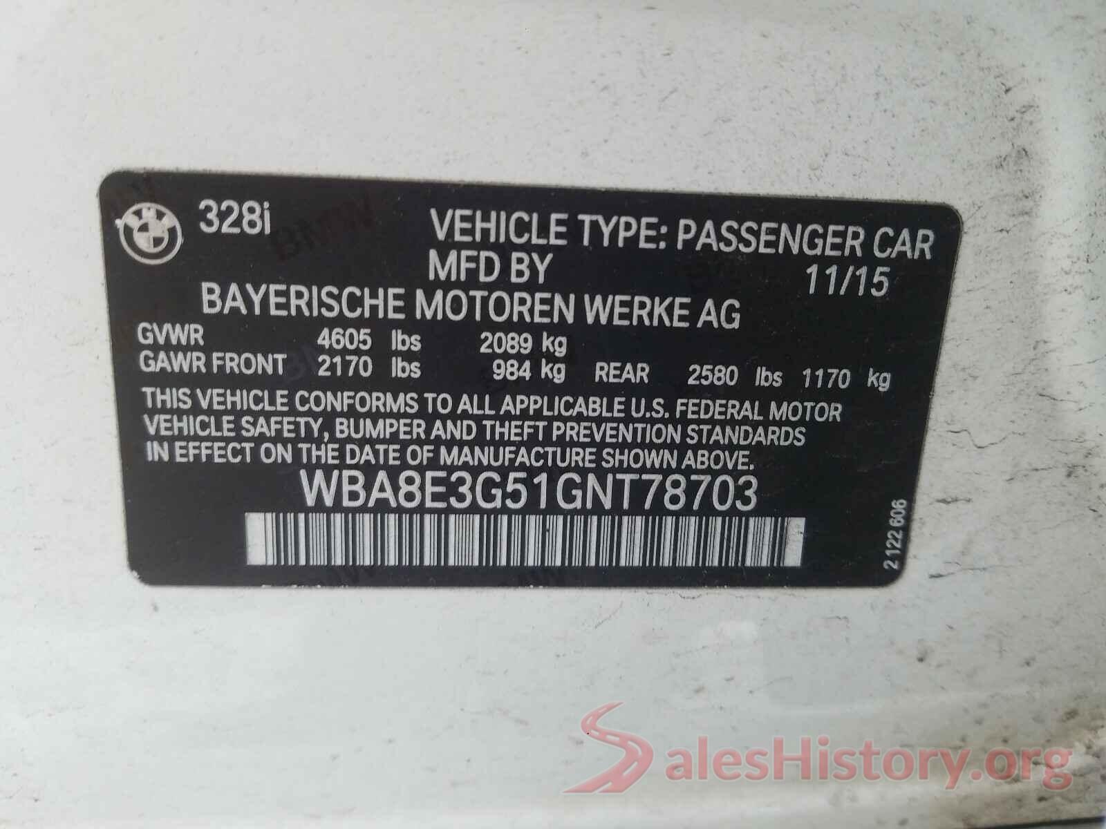 WBA8E3G51GNT78703 2016 BMW 3 SERIES