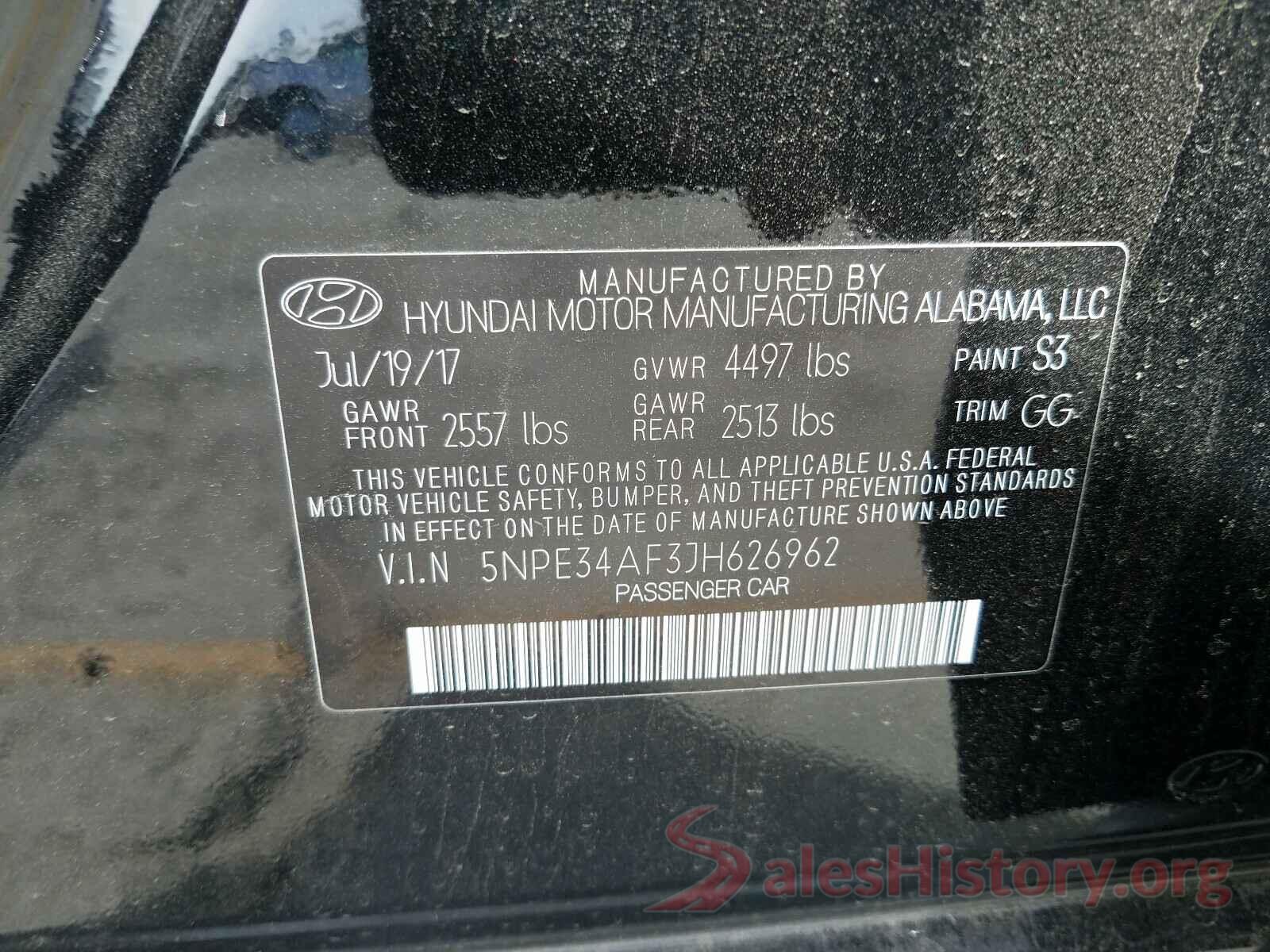 5NPE34AF3JH626962 2018 HYUNDAI SONATA