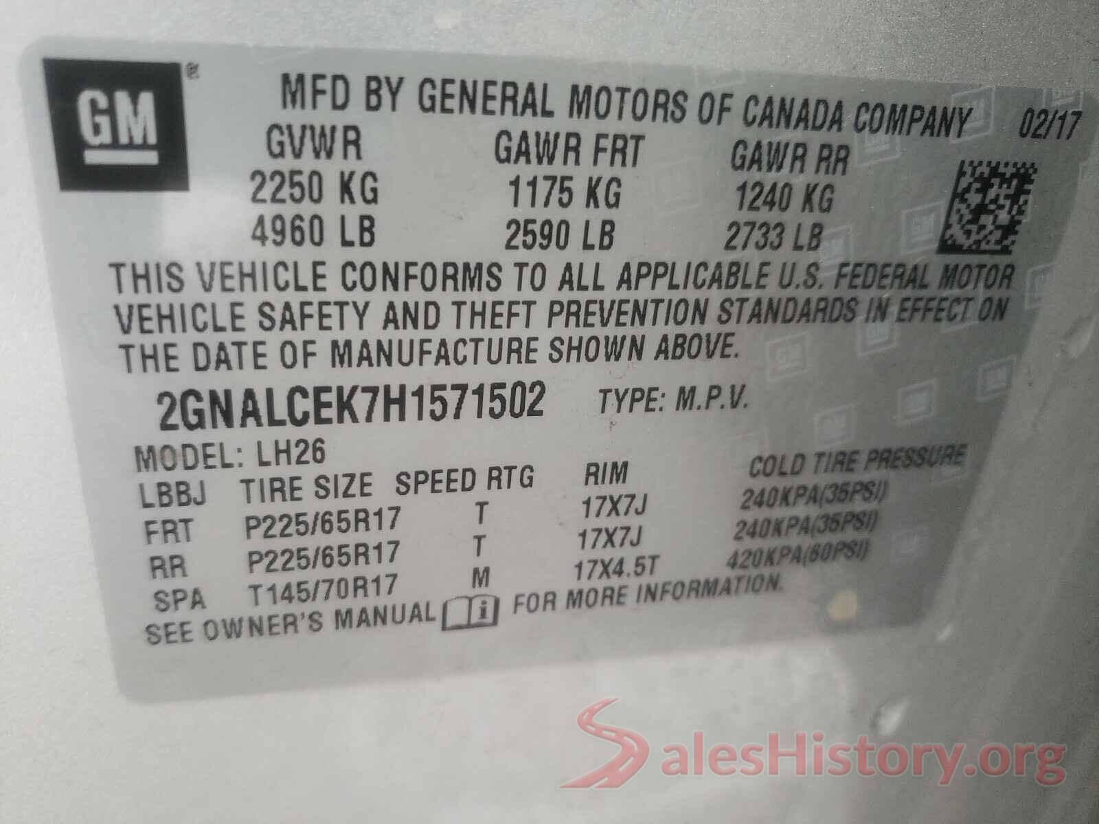 2GNALCEK7H1571502 2017 CHEVROLET EQUINOX