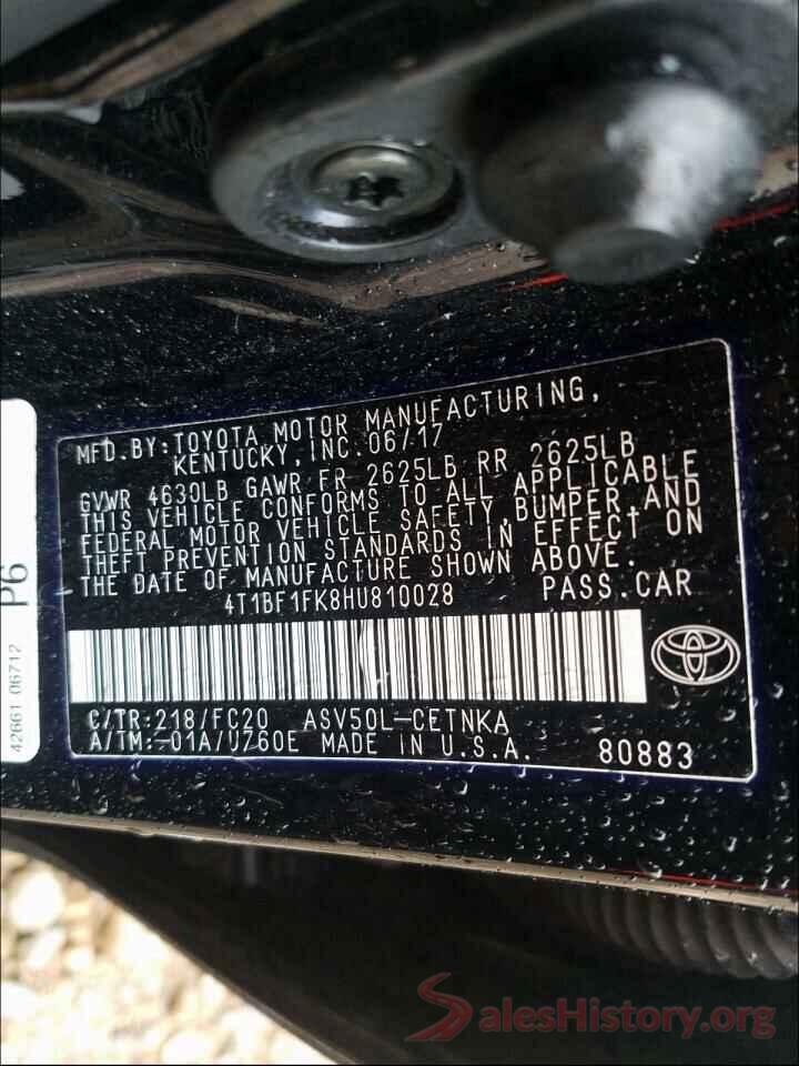 4T1BF1FK8HU810028 2017 TOYOTA CAMRY