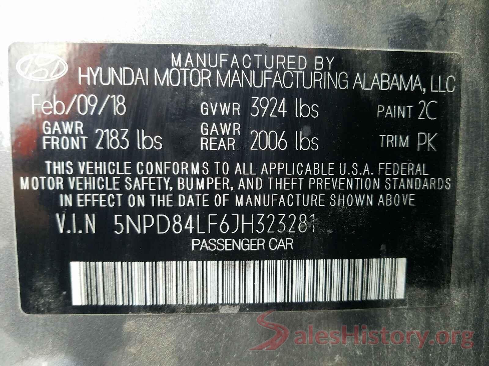 5NPD84LF6JH323281 2018 HYUNDAI ELANTRA