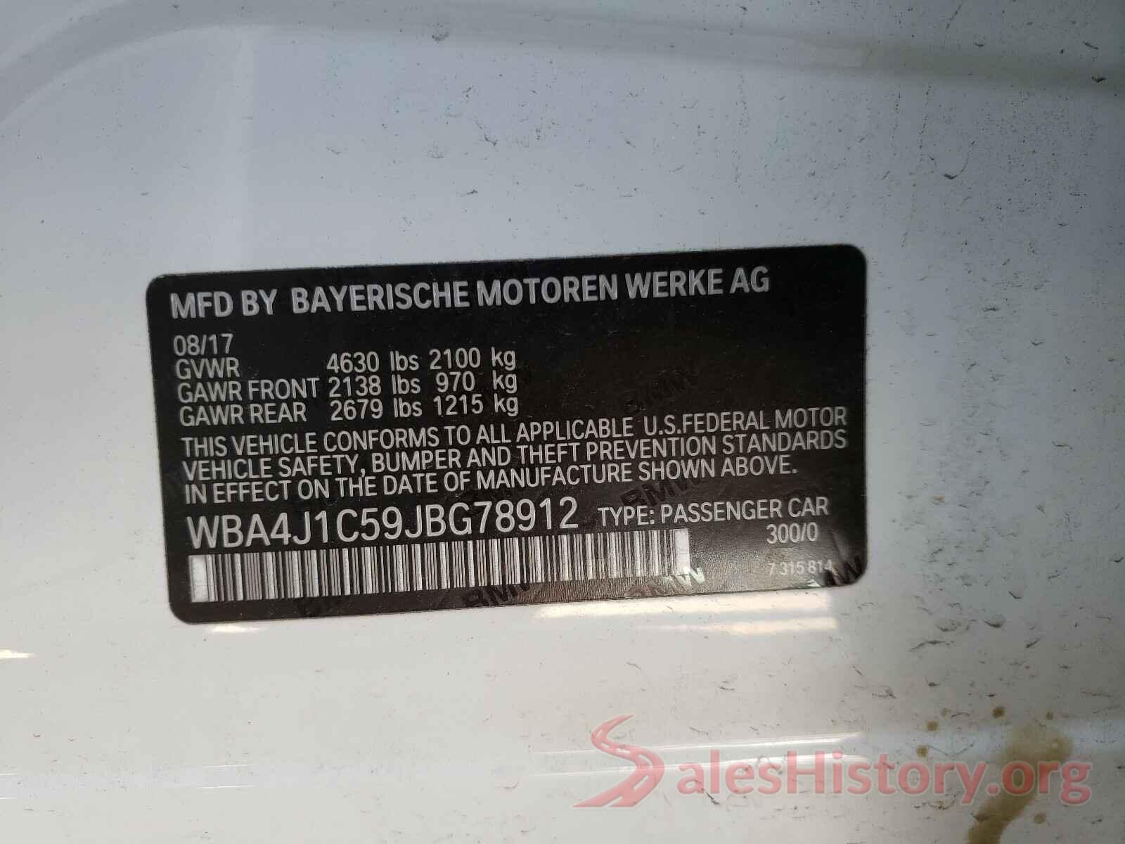 WBA4J1C59JBG78912 2018 BMW 4 SERIES