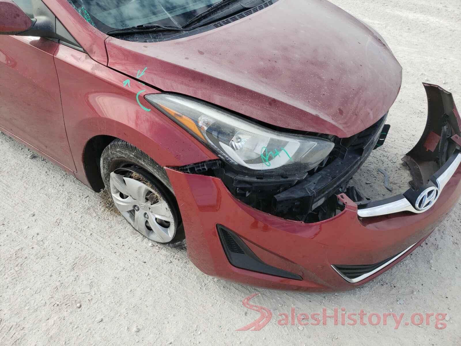 5NPDH4AE8GH772187 2016 HYUNDAI ELANTRA