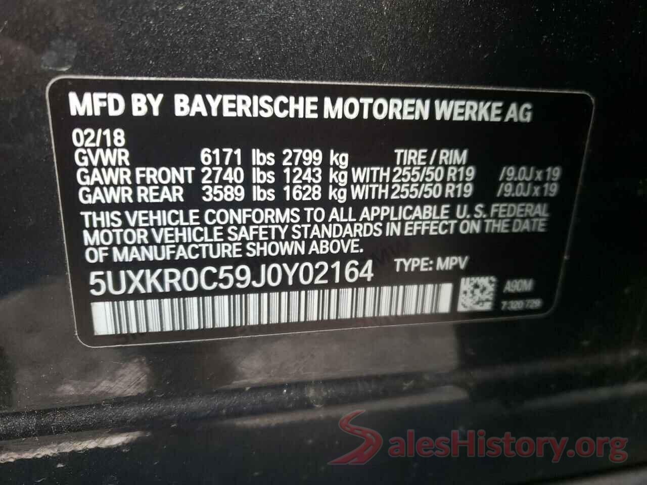 5UXKR0C59J0Y02164 2018 BMW X5