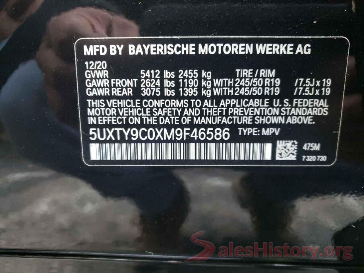 5UXTY9C0XM9F46586 2021 BMW X3