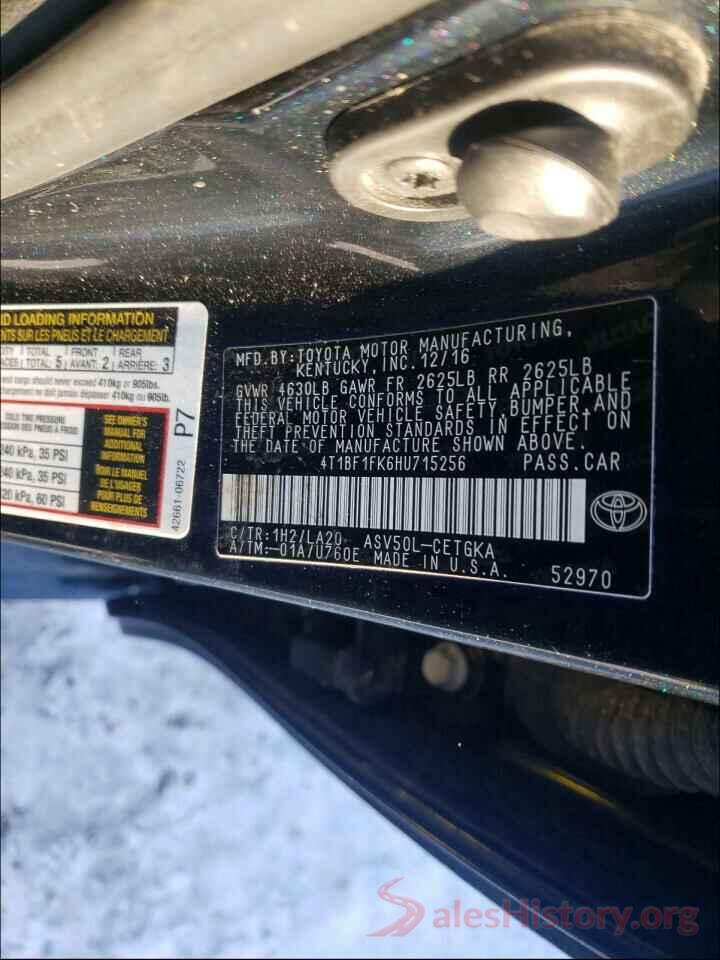 4T1BF1FK6HU715256 2017 TOYOTA CAMRY