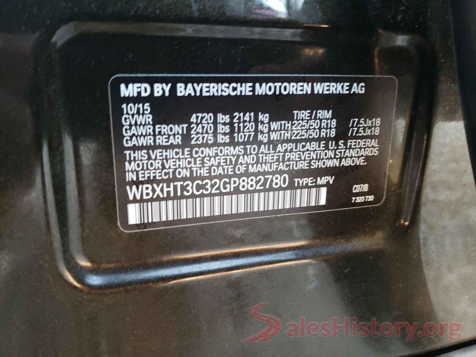 WBXHT3C32GP882780 2016 BMW X1