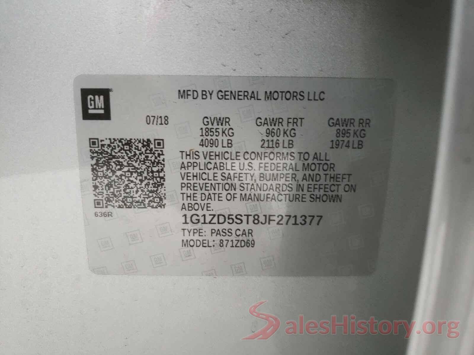 1G1ZD5ST8JF271377 2018 CHEVROLET MALIBU