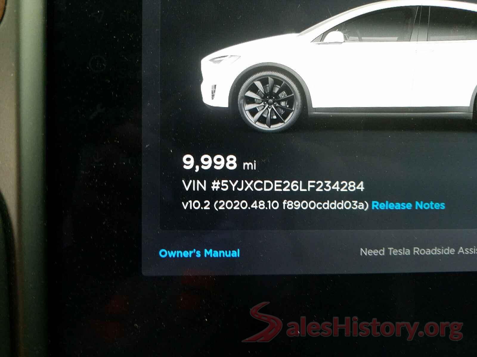 5YJXCDE26LF234284 2020 TESLA MODEL X