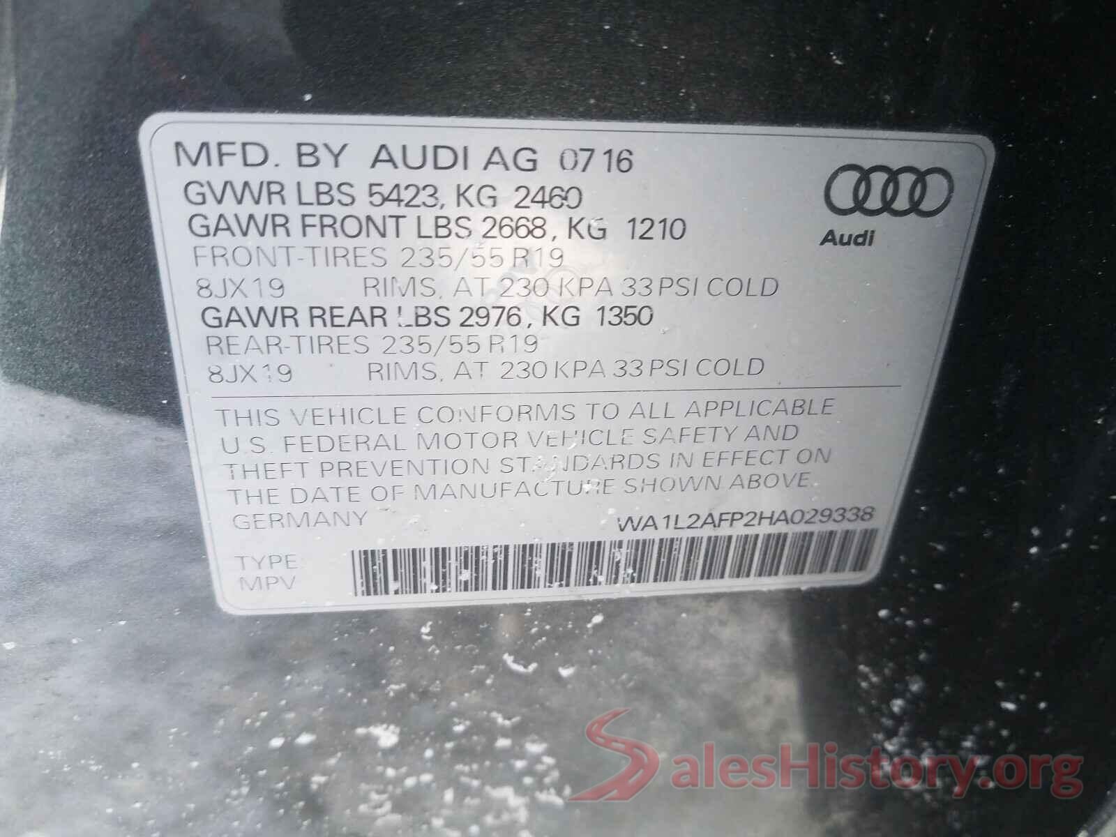 WA1L2AFP2HA029338 2017 AUDI Q5