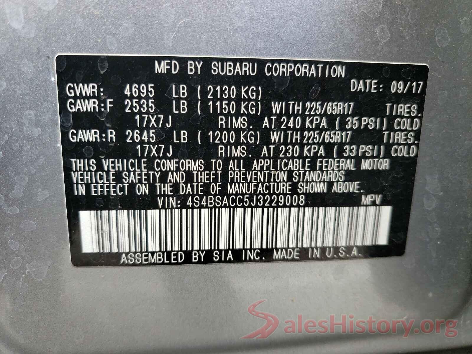 4S4BSACC5J3229008 2018 SUBARU OUTBACK