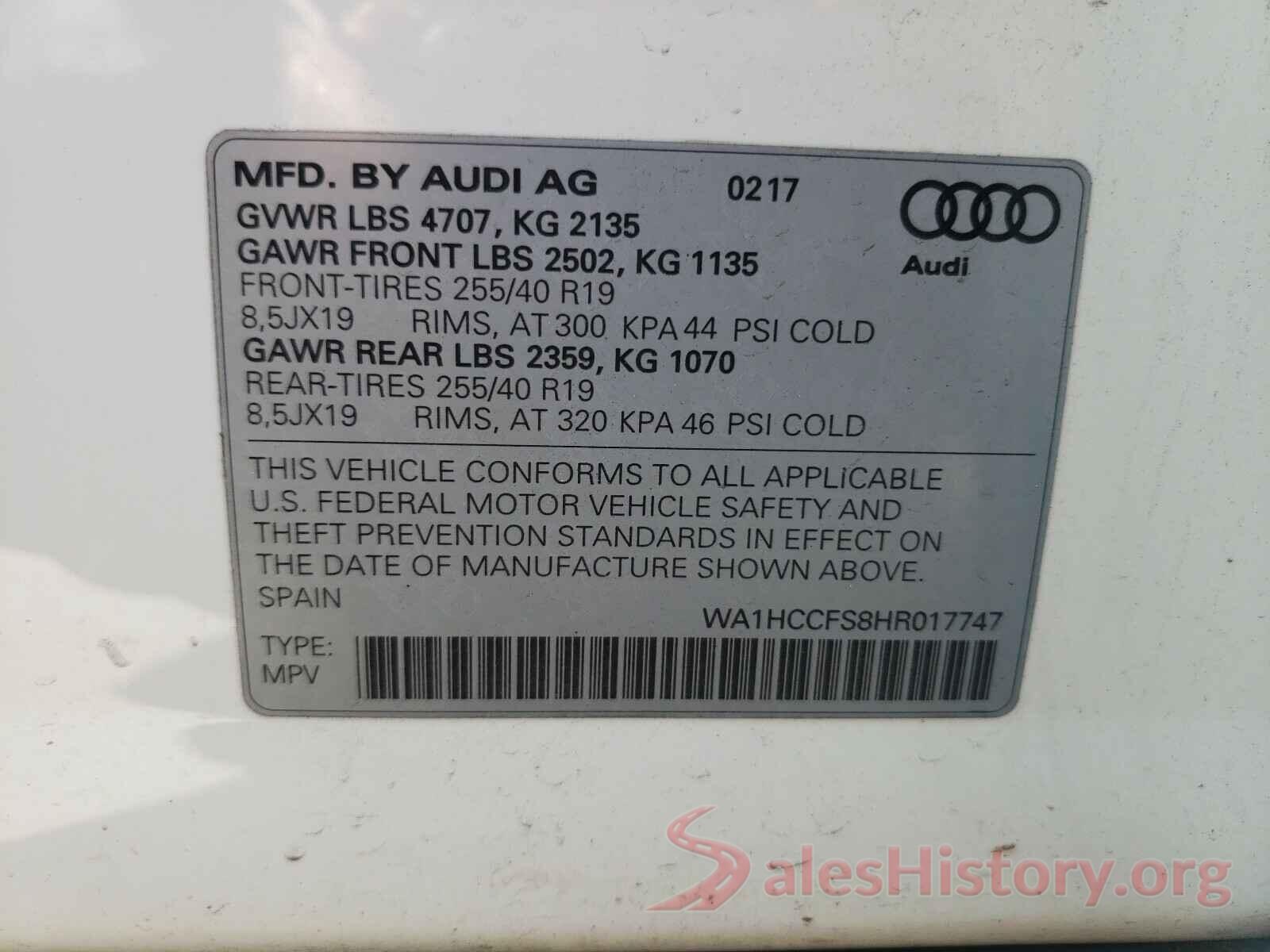 WA1HCCFS8HR017747 2017 AUDI Q3