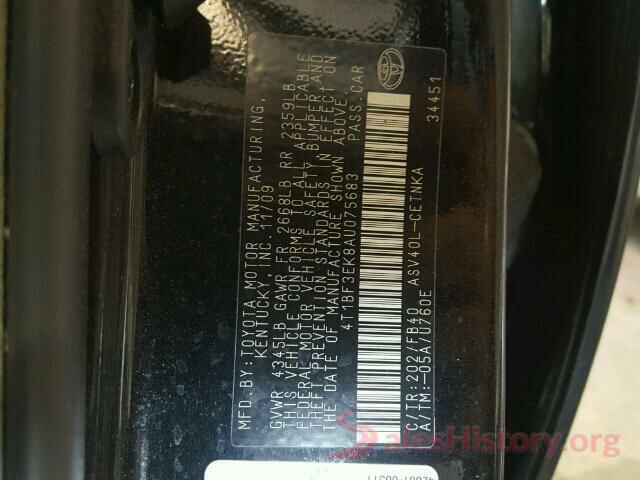 4T1BF3EK8AU075683 2010 TOYOTA CAMRY