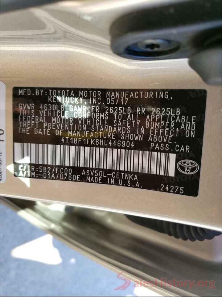 4T1BF1FK6HU446904 2017 TOYOTA CAMRY