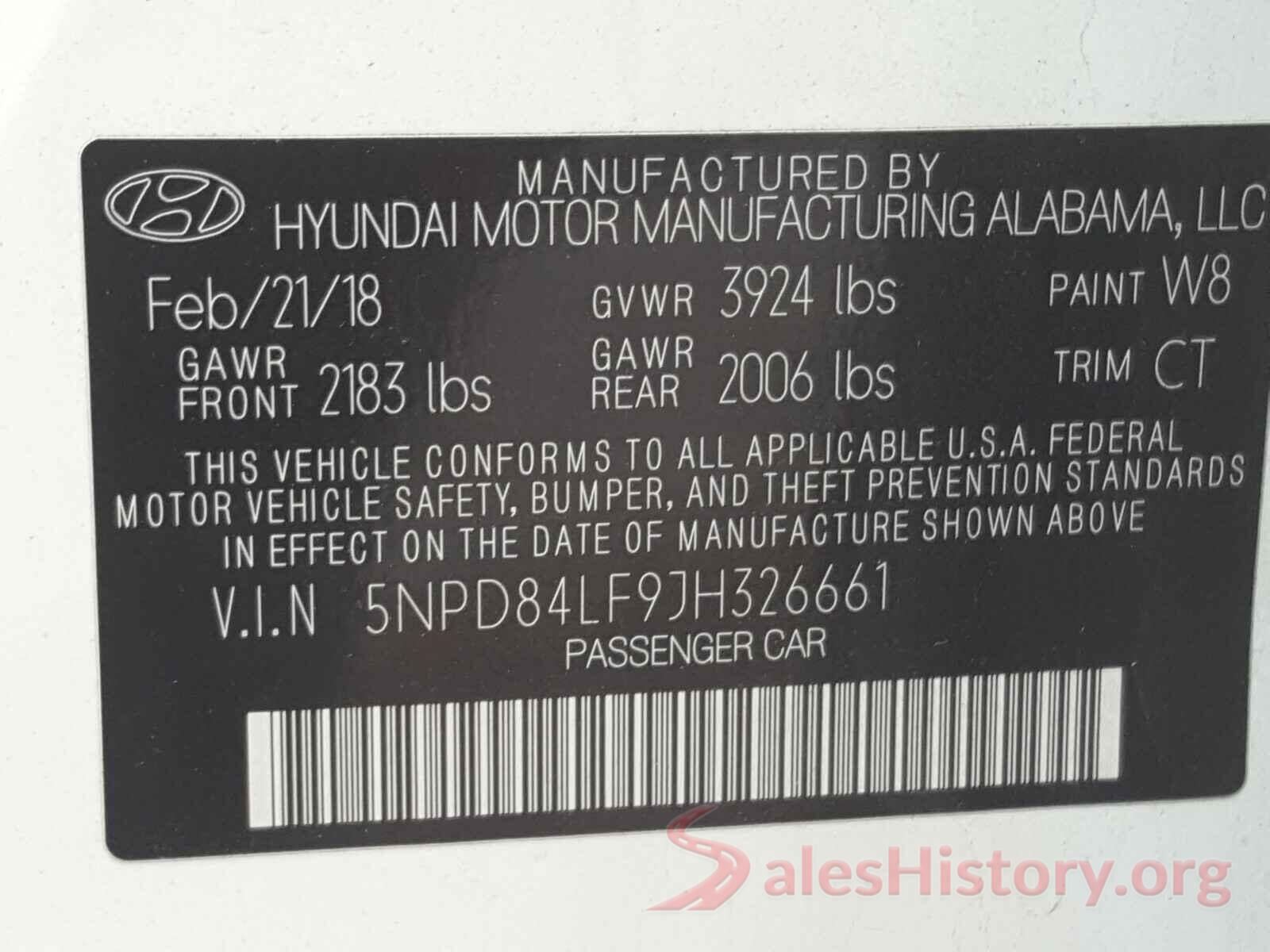 5NPD84LF9JH326661 2018 HYUNDAI ELANTRA