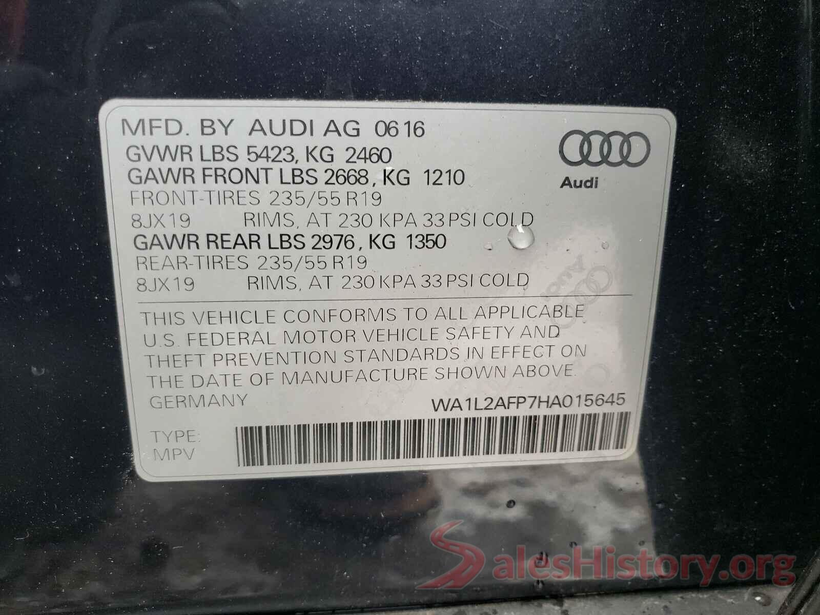 WA1L2AFP7HA015645 2017 AUDI Q5