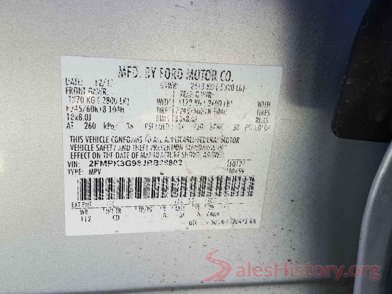 2FMPK3G98JBB38802 2018 FORD EDGE