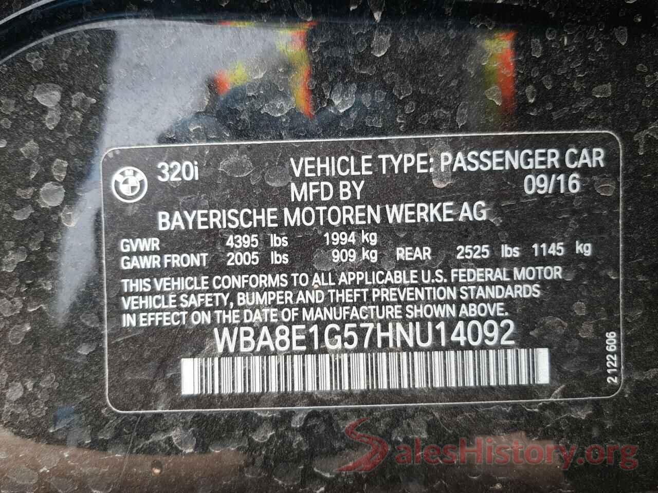 WBA8E1G57HNU14092 2017 BMW 3 SERIES