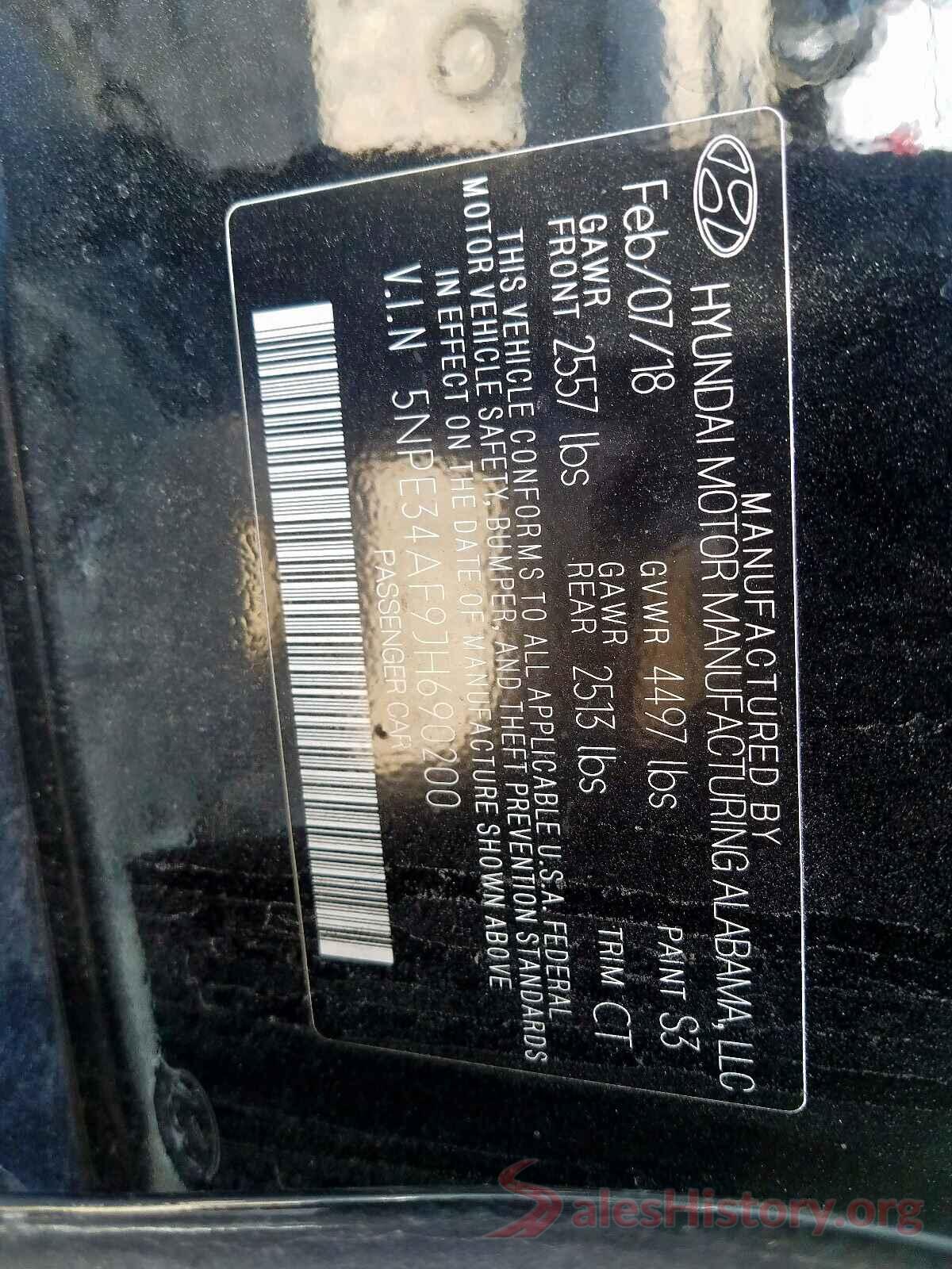 5NPE34AF9JH690200 2018 HYUNDAI SONATA