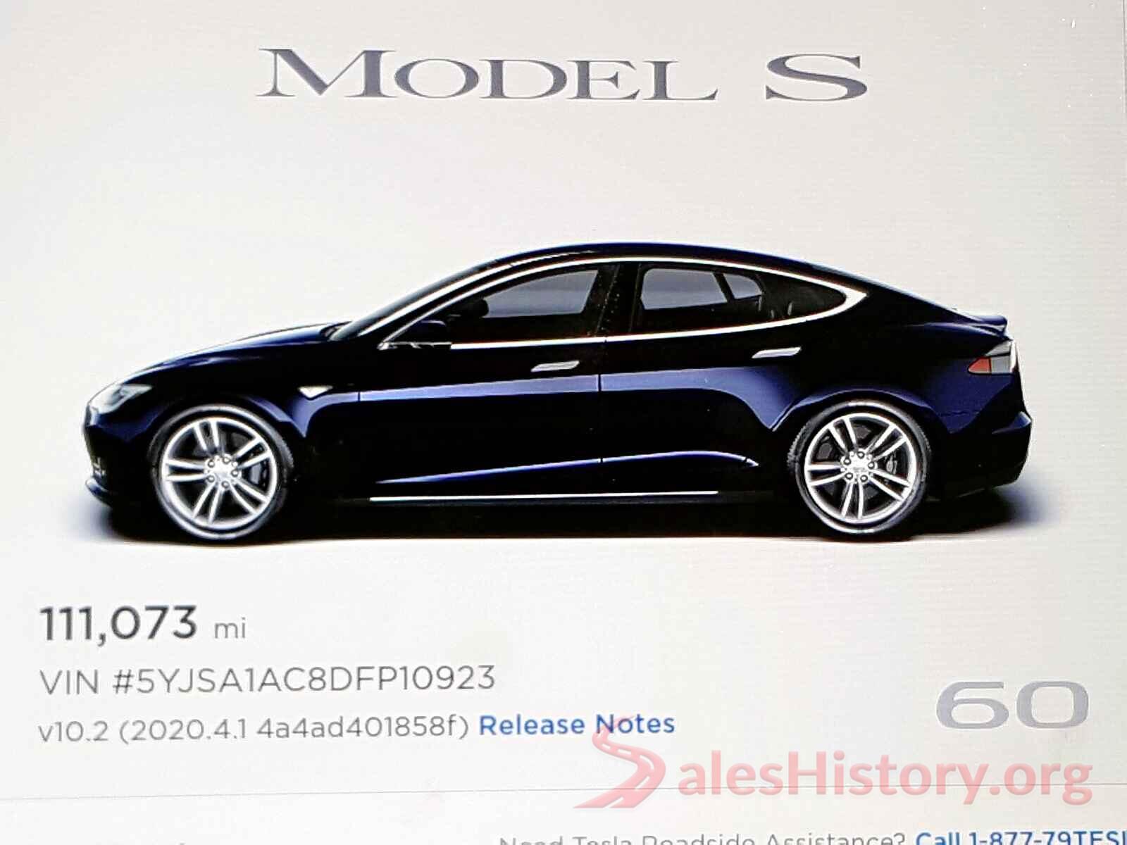 5YJSA1AC8DFP10923 2013 TESLA MODEL S