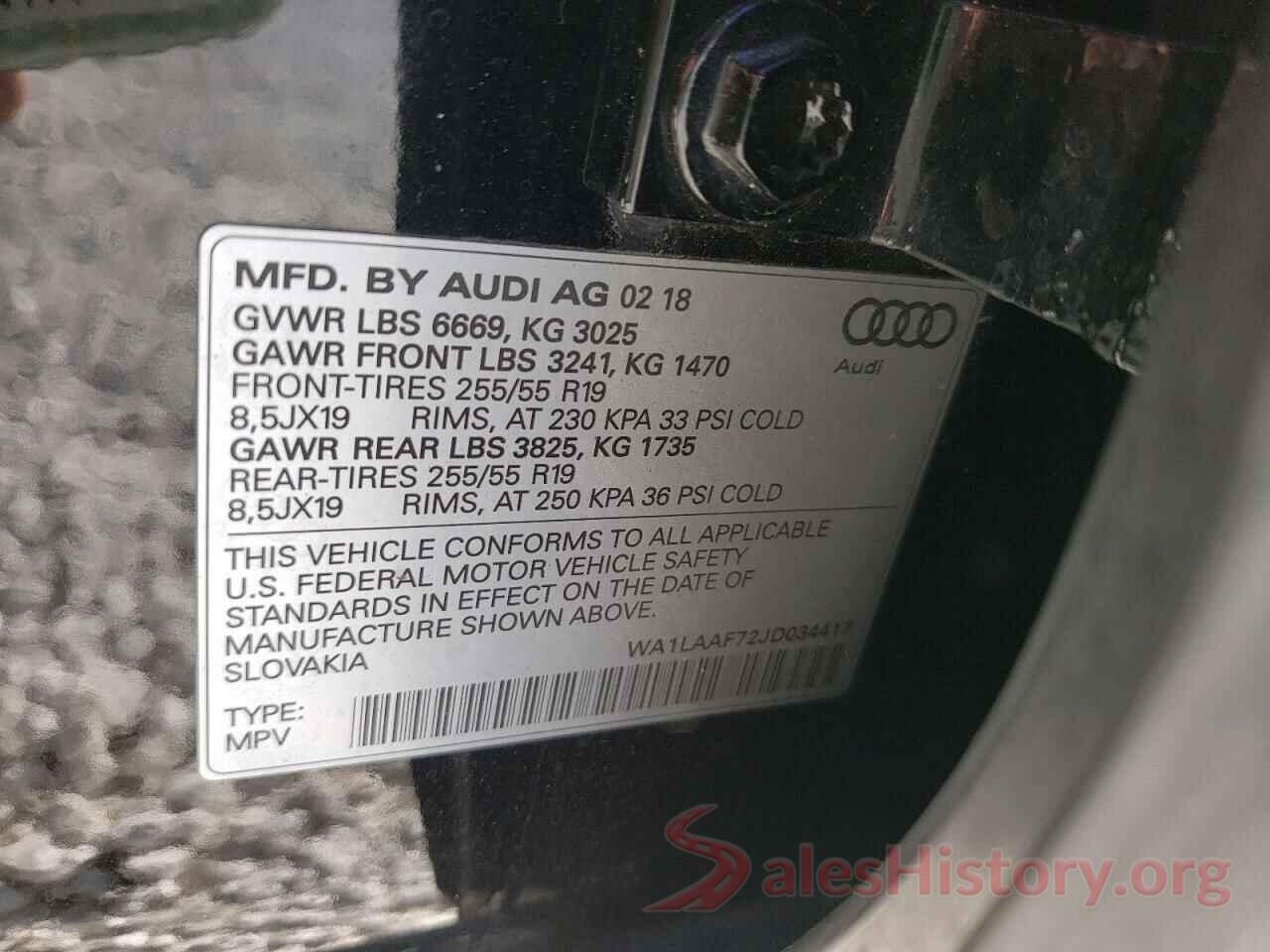 WA1LAAF72JD034417 2018 AUDI Q7