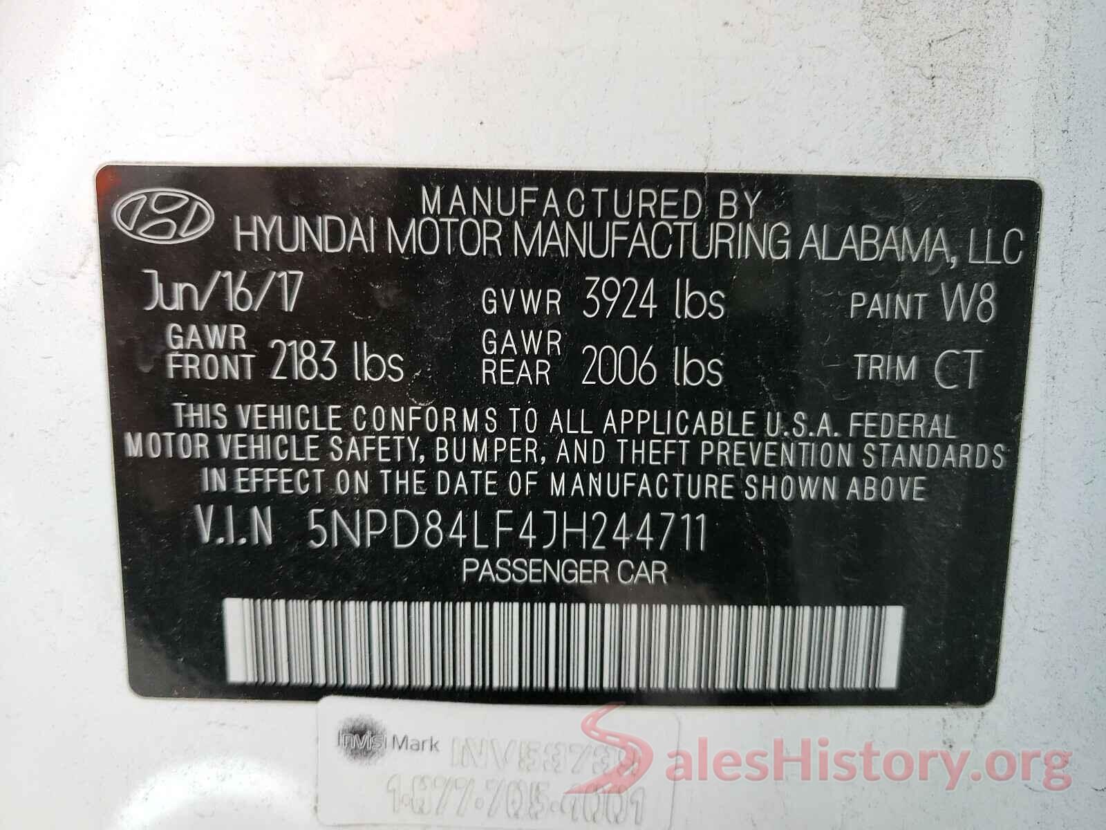 5NPD84LF4JH244711 2018 HYUNDAI ELANTRA