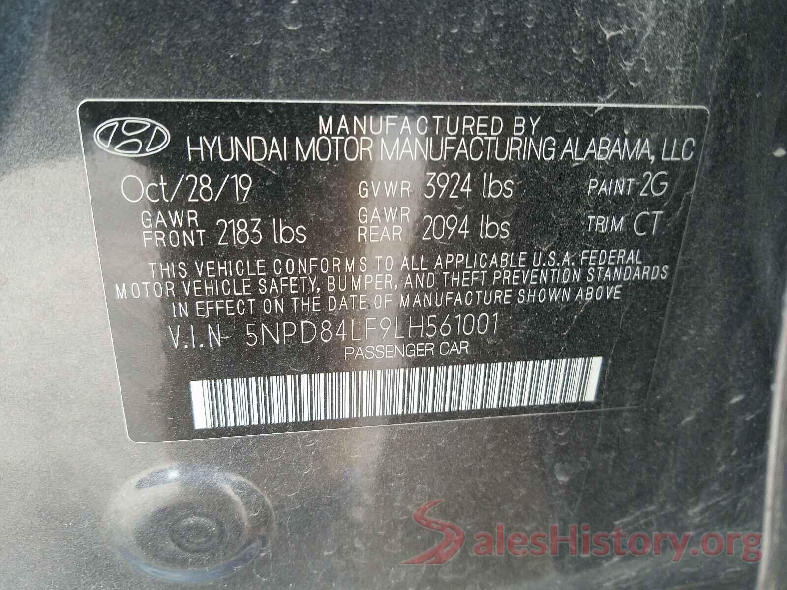 5NPD84LF9LH561001 2020 HYUNDAI ELANTRA