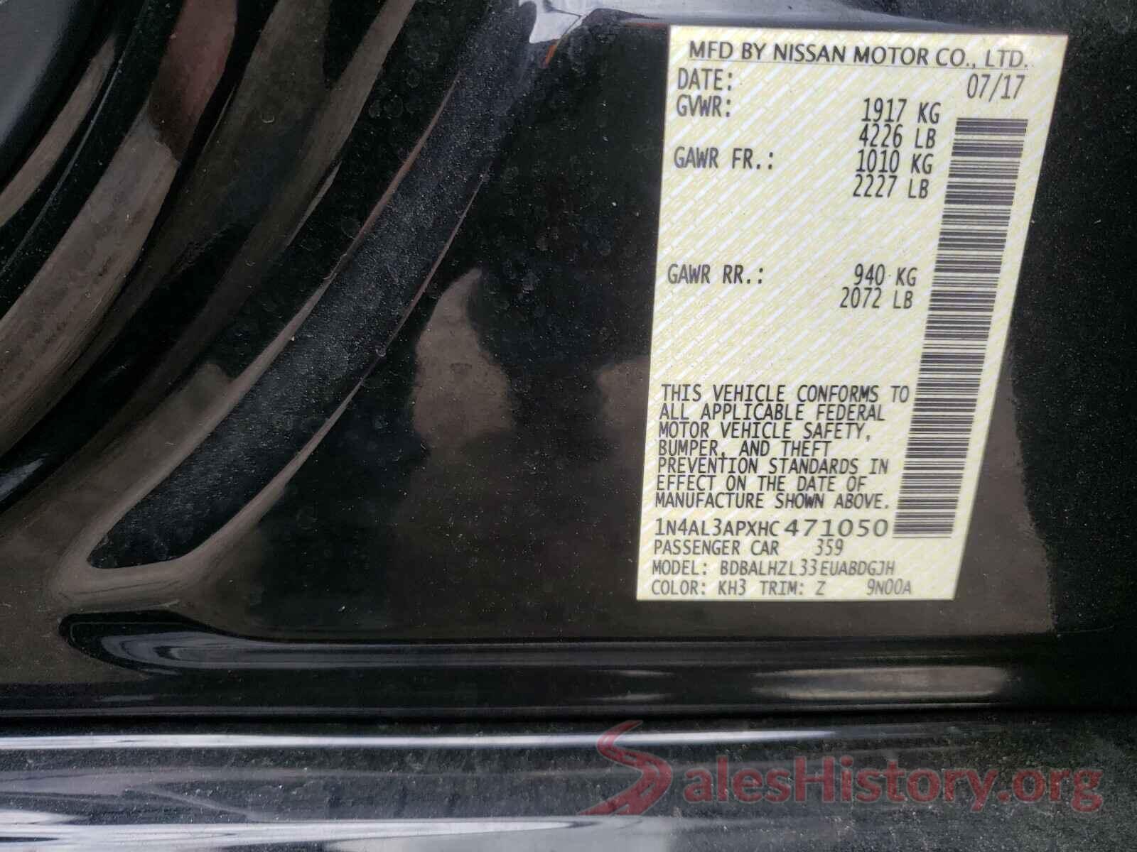 1N4AL3APXHC471050 2017 NISSAN ALTIMA