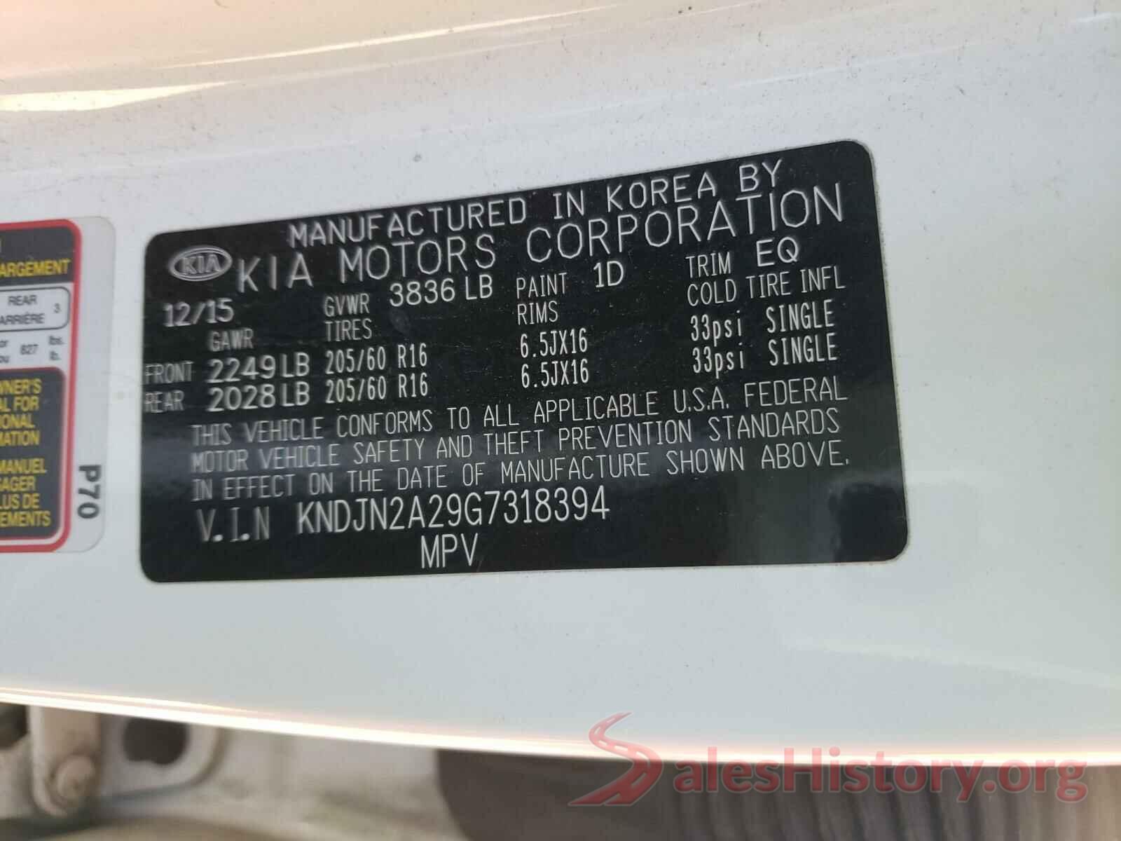 KNDJN2A29G7318394 2016 KIA SOUL