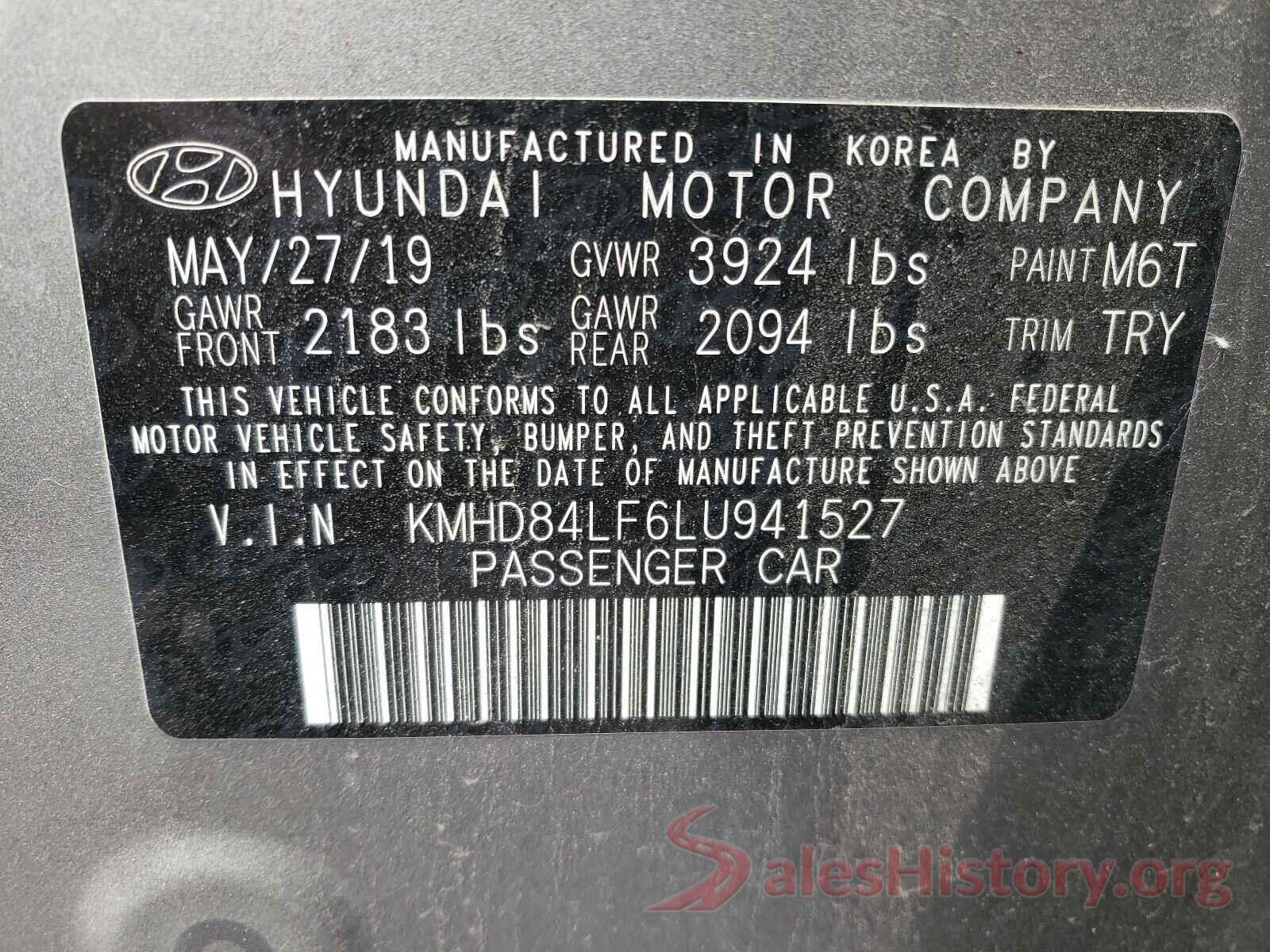 KMHD84LF6LU941527 2020 HYUNDAI ELANTRA