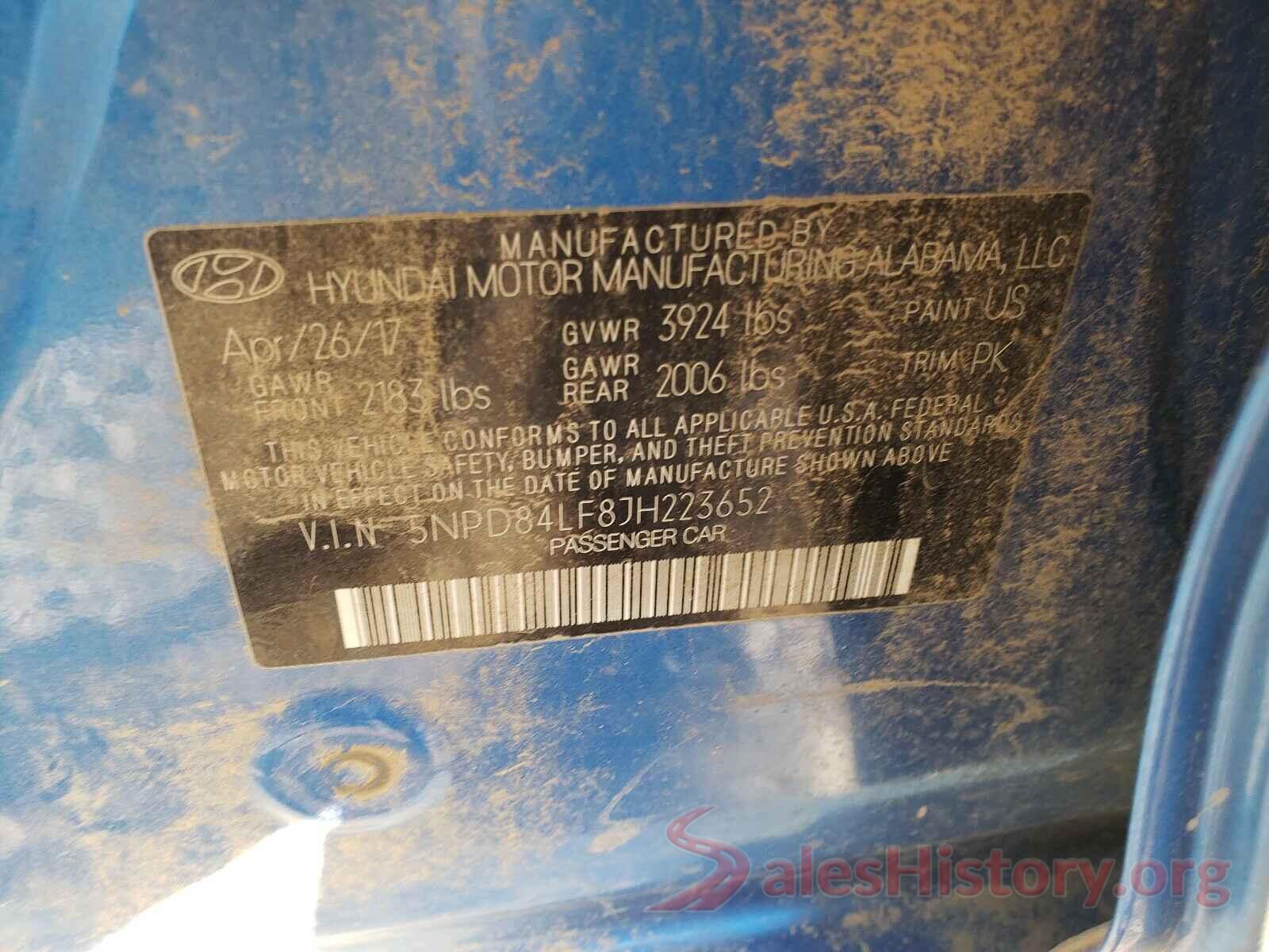 5NPD84LF8JH223652 2018 HYUNDAI ELANTRA