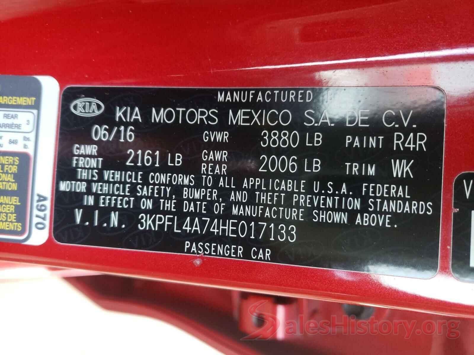 3KPFL4A74HE017133 2017 KIA FORTE