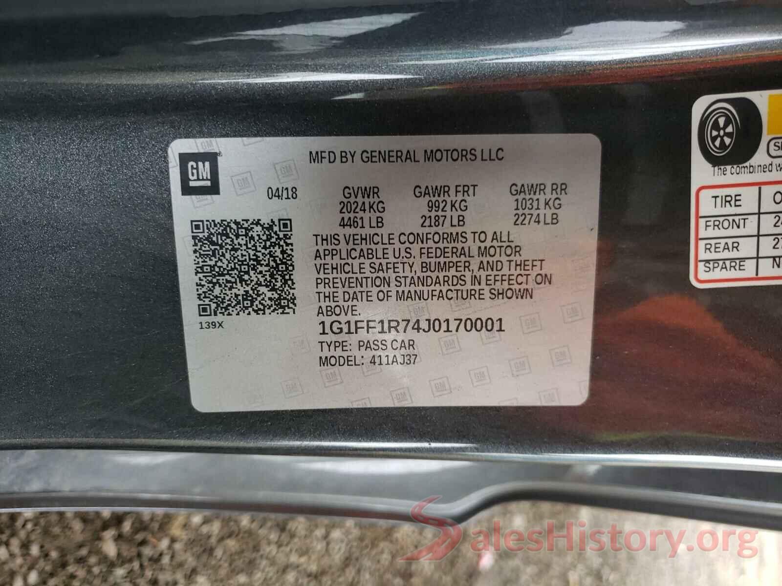 1G1FF1R74J0170001 2018 CHEVROLET CAMARO