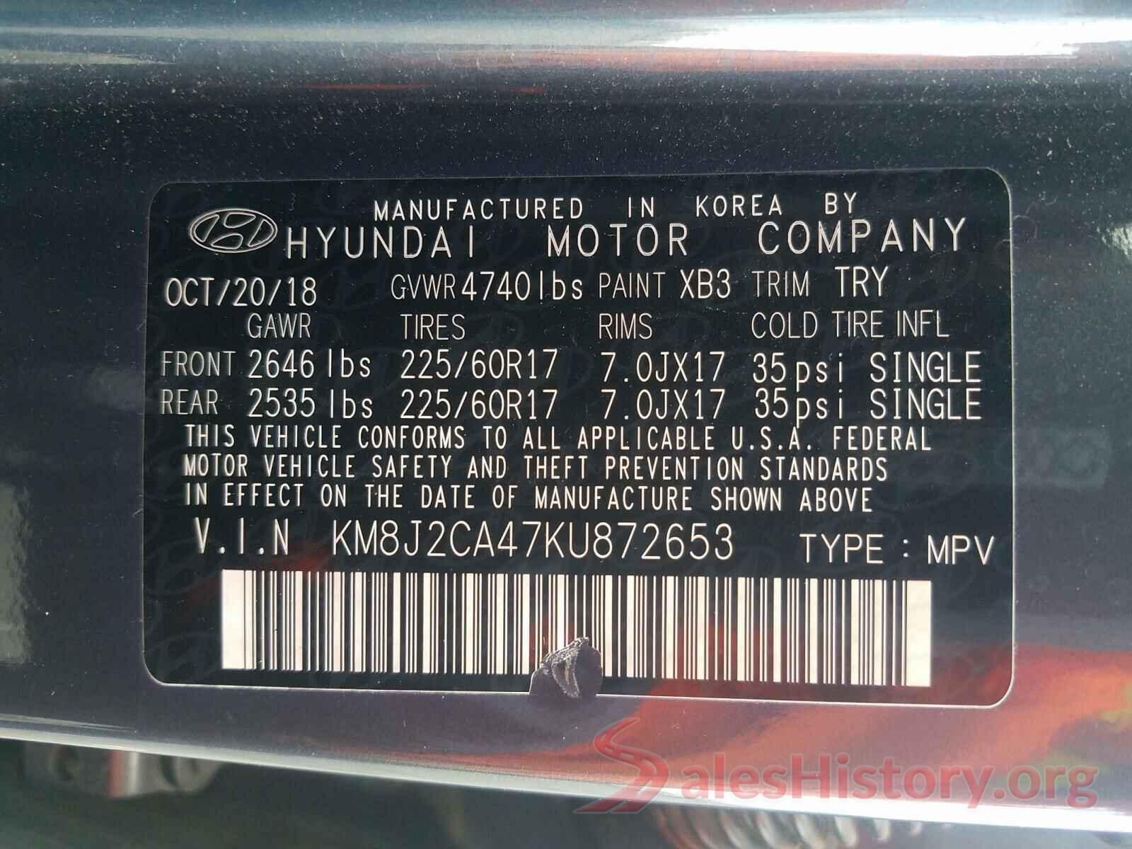 KM8J2CA47KU872653 2019 HYUNDAI TUCSON