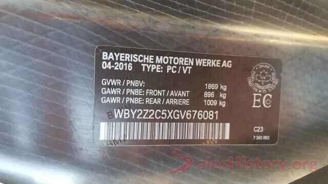 WBY2Z2C5XGV676081 2016 BMW I SERIES