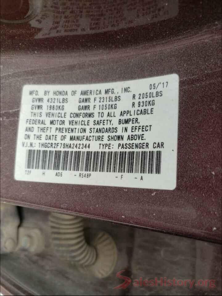 1HGCR2F79HA242344 2017 HONDA ACCORD