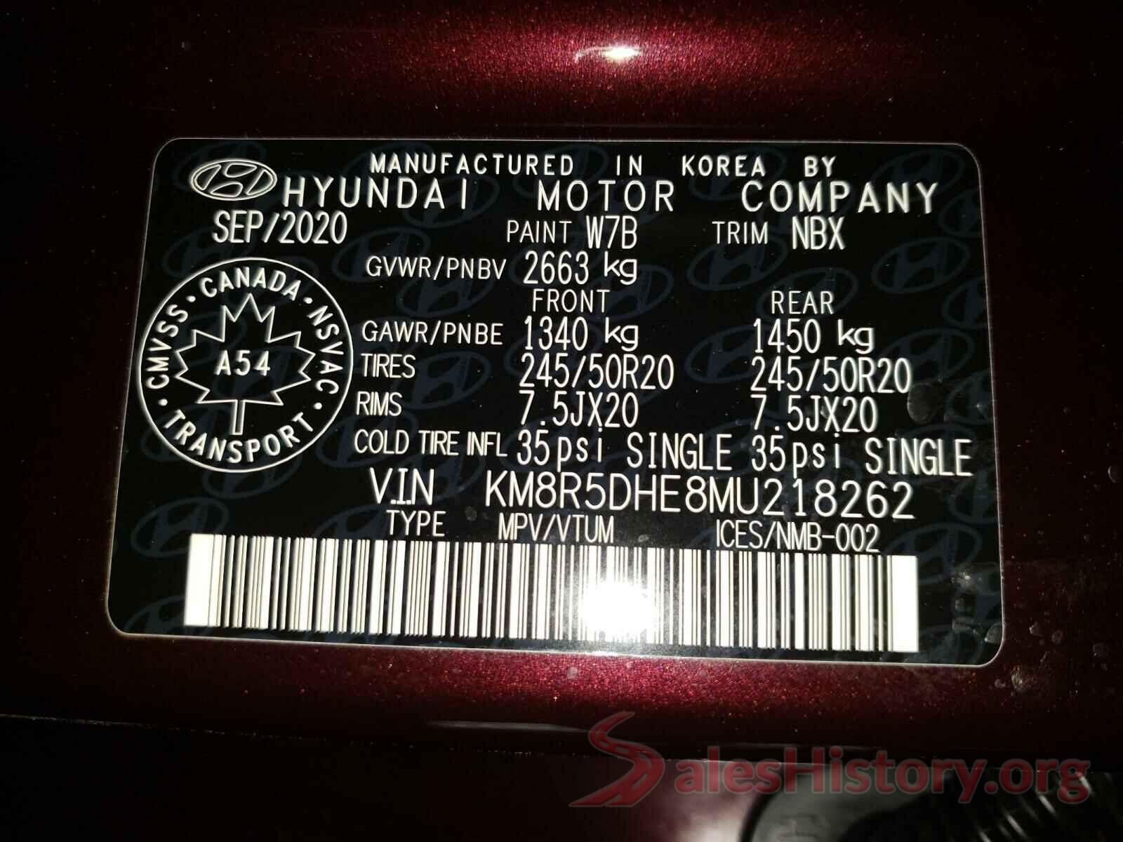 KM8R5DHE8MU218262 2021 HYUNDAI PALISADE