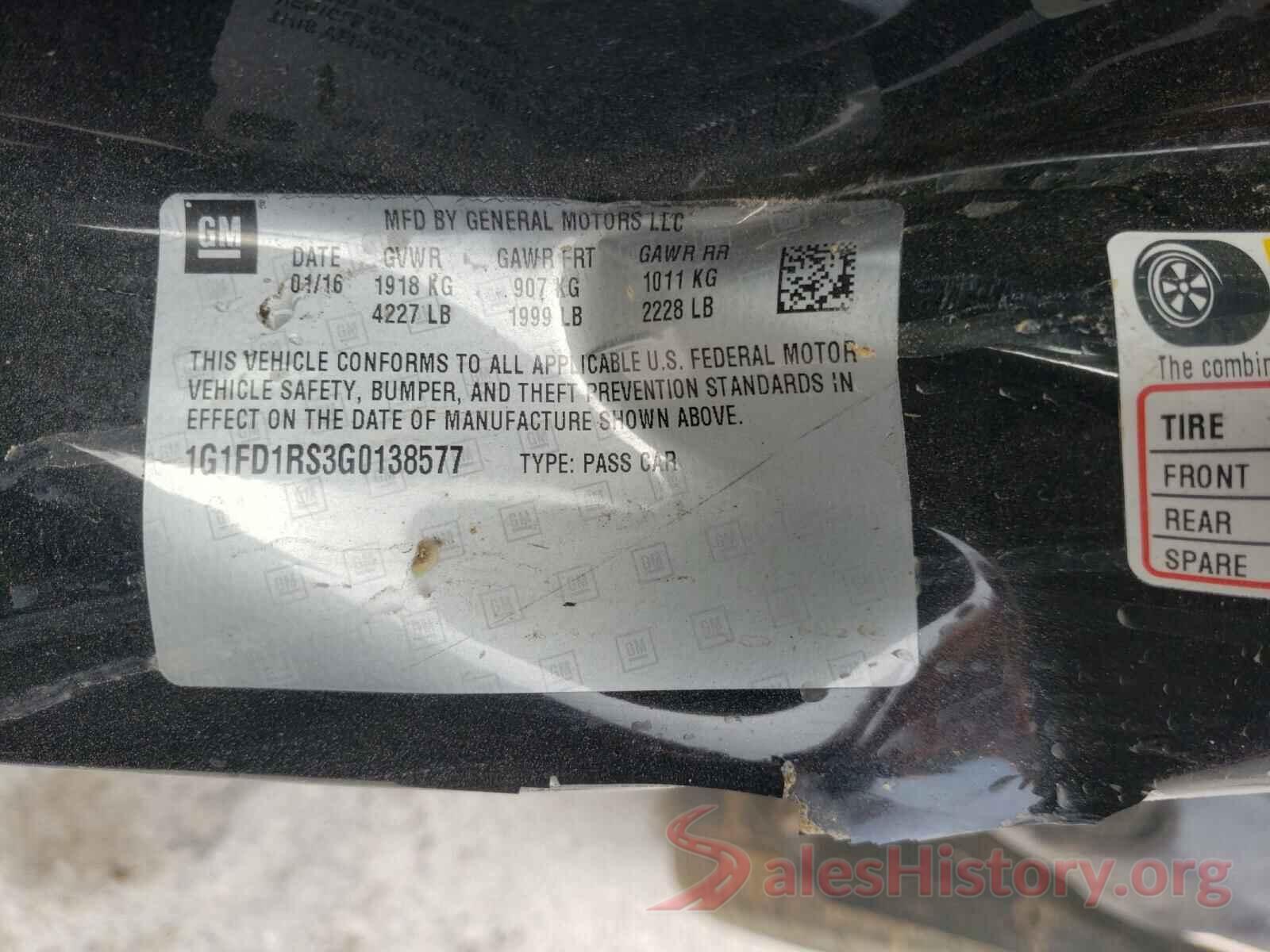 1G1FD1RS3G0138577 2016 CHEVROLET CAMARO