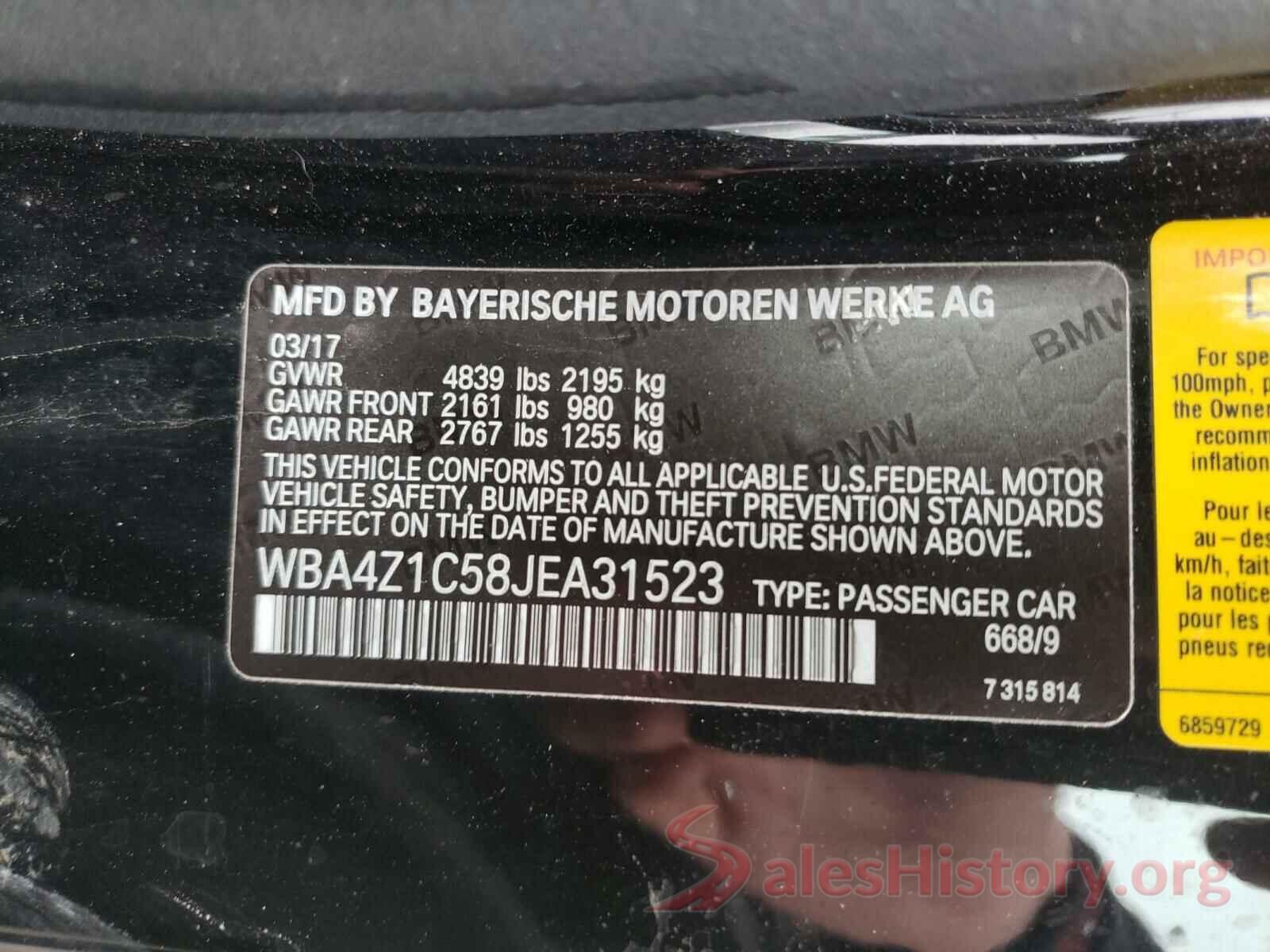 WBA4Z1C58JEA31523 2018 BMW 4 SERIES